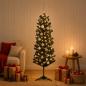 Preview: Künstlicher schmaler Weihnachtsbaum mit Weihnachtskugel 150 cm