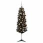 Preview: Künstlicher schmaler Weihnachtsbaum mit Weihnachtskugel 150 cm