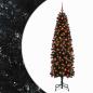 Preview: Künstlicher schmaler Weihnachtsbaum mit Weihnachtskugel 210 cm