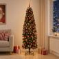 Preview: Künstlicher schmaler Weihnachtsbaum mit Weihnachtskugel 210 cm