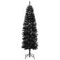 Preview: Künstlicher schmaler Weihnachtsbaum mit Weihnachtskugel 210 cm