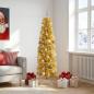 Preview: Künstlicher schlanker Weihnachtsbaum mit Kugeln 180 cm 300 LEDs