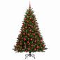 Preview: Künstlicher Weihnachtsbaum mit Weihnachtskugel 210 cm 300 LEDs