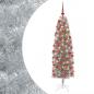 Preview: Künstlicher schmaler Weihnachtsbaum mit Weihnachtskugel 180 cm