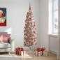Preview: Künstlicher schmaler Weihnachtsbaum mit Weihnachtskugel 180 cm
