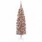 Preview: Künstlicher schmaler Weihnachtsbaum mit Weihnachtskugel 180 cm