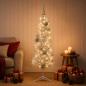 Preview: Künstlicher schmaler Weihnachtsbaum mit Weihnachtskugel 150 cm