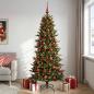 Preview: ARDEBO.de - Künstlicher Weihnachtsbaum mit Weihnachtskugel 180 cm 300 LEDs