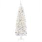 Preview: Künstlicher schmaler Weihnachtsbaum mit Weihnachtskugel 210 cm