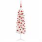 Preview: Künstlicher schmaler Weihnachtsbaum mit Weihnachtskugel 120 cm