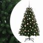 Preview: Künstlicher Weihnachtsbaum Mittelgrün mit Kugeln 150 cm