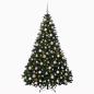 Preview: Künstlicher Weihnachtsbaum dunkelgrün mit Kugeln 180 cm