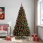 Preview: ARDEBO.de - Künstlicher Weihnachtsbaum Dunkelgrün mit Kugeln 240 cm