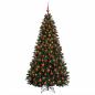 Preview: Künstlicher Weihnachtsbaum Dunkelgrün mit Kugeln 240 cm