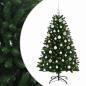 Preview: Künstlicher Weihnachtsbaum Mittelgrün mit Kugeln 150 cm