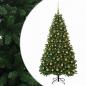 Preview: Künstlicher Weihnachtsbaum Mittelgrün mit Kugeln 210 cm