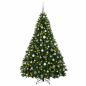 Preview: Künstlicher Weihnachtsbaum Mittelgrün mit Kugeln 180 cm