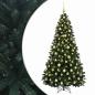 Preview: Künstlicher Weihnachtsbaum Dunkelgrün mit Kugeln 210 cm
