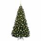 Preview: Künstlicher Weihnachtsbaum Dunkelgrün mit Kugeln 210 cm