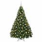 Preview: Künstlicher Weihnachtsbaum Mittelgrün mit Kugeln 240 cm