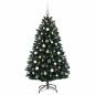 Preview: Künstlicher Weihnachtsbaum dunkelgrün mit Weihnachtskugeln