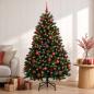 Preview: Künstlicher Weihnachtsbaum Grün mit Weihnachtskugeln 180 cm