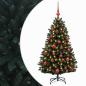Preview: Künstlicher Weihnachtsbaum Dunkelgrün mit Kugeln 150 cm