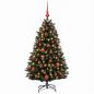Preview: Künstlicher Weihnachtsbaum Dunkelgrün mit Kugeln 150 cm