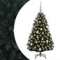 Preview: Künstlicher Weihnachtsbaum Dunkelgrün mit Kugeln 120 cm