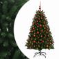 Preview: Künstlicher Weihnachtsbaum Mittelgrün mit Kugeln 120 cm