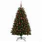 Preview: Künstlicher Weihnachtsbaum Mittelgrün mit Kugeln 120 cm