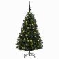 Preview: Künstlicher Weihnachtsbaum Dunkelgrün mit Kugeln 120 cm