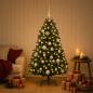 Preview: ARDEBO.de - Künstlicher Weihnachtsbaum Dunkelgrün mit Kugeln 120 cm