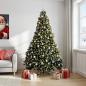 Preview: ARDEBO.de - Künstlicher Weihnachtsbaum Grün mit Weihnachtskugeln 210 cm