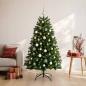 Preview: Künstlicher Weihnachtsbaum Mittelgrün mit Kugeln 180 cm