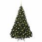 Preview: Künstlicher Weihnachtsbaum Dunkelgrün mit Kugeln 240 cm