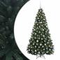 Preview: Künstlicher Weihnachtsbaum Dunkelgrün mit Kugeln 180 cm