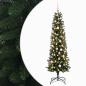 Preview: Künstlicher schmaler Weihnachtsbaum mit Weihnachtskugel 180 cm