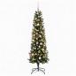 Preview: Künstlicher schmaler Weihnachtsbaum mit Weihnachtskugel 180 cm