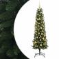 Preview: Künstlicher schmaler Weihnachtsbaum mit Weihnachtskugel 180 cm