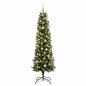 Preview: Künstlicher schmaler Weihnachtsbaum mit Weihnachtskugel 180 cm