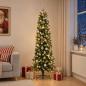 Preview: ARDEBO.de - Künstlicher schmaler Weihnachtsbaum mit Weihnachtskugel 180 cm