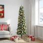 Preview: Künstlicher schmaler Weihnachtsbaum mit Weihnachtskugel 180 cm