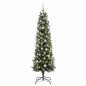 Preview: Künstlicher schmaler Weihnachtsbaum mit Weihnachtskugel 180 cm