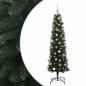 Preview: Künstlicher schmaler Weihnachtsbaum mit Kugeln 120 cm 150 LEDs