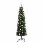 Preview: Künstlicher schmaler Weihnachtsbaum mit Kugeln 120 cm 150 LEDs