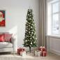 Preview: ARDEBO.de - Künstlicher schmaler Weihnachtsbaum mit Kugeln 210 cm 300 LEDs