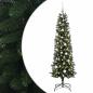 Preview: Künstlicher schmaler Weihnachtsbaum mit Kugeln 210 cm 300 LEDs