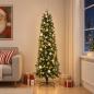 Preview: Künstlicher schmaler Weihnachtsbaum mit Kugeln 210 cm 300 LEDs