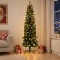 Preview: ARDEBO.de - Künstlicher schlanker Weihnachtsbaum 180 cm 300 LEDs